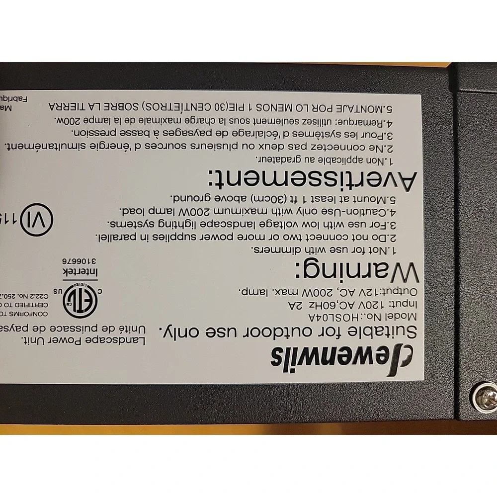 200W Waterproof Low Voltage‎ Transformer with Timer & Photocell for LED Lights